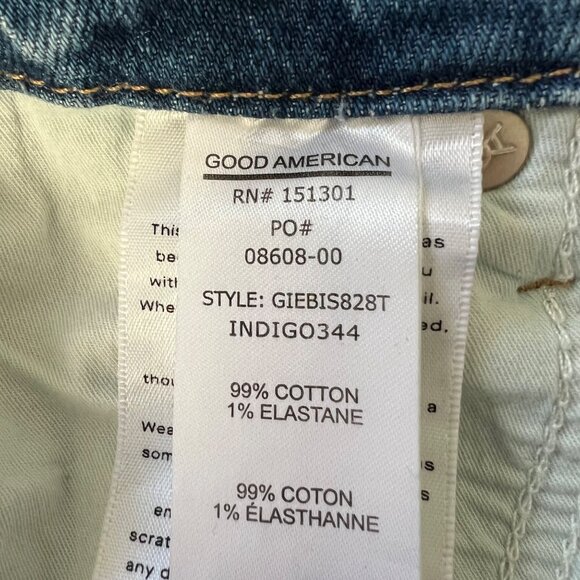 Good American Womens Good Curves Straight Button Fly Jeans Split Hem size 4 27 - Picture 11 of 13